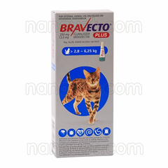 Bravecto Plus Cats >2.8-6.25 kg - Thuốc trị nội ngoại kí sinh trùng cho mèo từ 2,8-6,25 kg