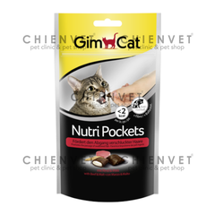 Gimcat Nutri Pockets with Beef&Malt 60gr - bánh thưởng cho mèo