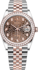 Đồng hồ Rolex Datejust 36 126281rbr-0013 Oystersteel, vàng Everose và kim cương
