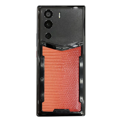 VERTU METAVERTU Lizard Leather Gradient Orange Phone With Clous De Paris