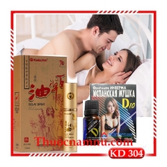 KD304 Combo Xịt Kéo Dài Quan Hệ Kailin Víp & Thuốc Kích Dục Nữ D10