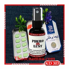 KD303 Combo Nước hoa kích dục nữ không mùi PheroLust & Thuốc Cường Dương Cho Nam