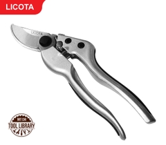 Kéo Cắt Cành Mỏ Cong Cán Xám Đen - LICOTA