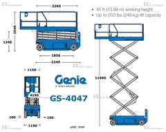 Xe nâng người cắt kéo ( Scissor Lift) 14m Genie GS 4047