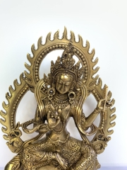 Tượng Ma Lợi Chi Thiên -Đồng Trơn-22x15cm!