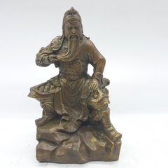 Tượng Quan Công Ngồi_Chất liệu Đồng Nâu Dạ Cổ_Cao 18cm