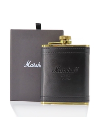 Marshall Leather Flask in Black/Gold