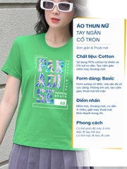 Áo thun nữ Cotton in màu Xanh Lá 04bP-PAR