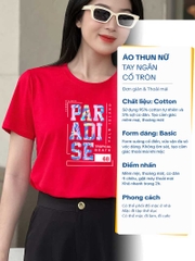 Áo thun nữ Cotton in màu Đỏ 05bP-PAR