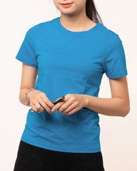 Áo thun cotton nữ cổ tròn màu Xanh Coban 12B