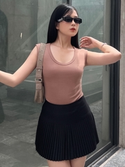 Áo thun sát nách nữ-Cổ Tròn-Nâu-SNB29