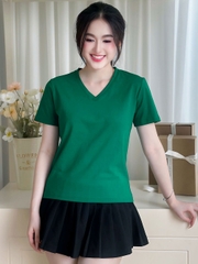 Áo thun nữ cổ Tim - Xanh Rêu - BSA08