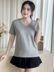 Áo thun nữ cổ Tim - Xám Gi - BSA09