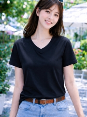 Áo thun nữ cổ tim TOLI BSA41 – Cotton mềm, form suông gọn dáng, dễ phối mặc mỗi ngày