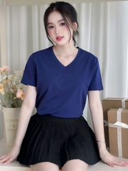 Áo thun cổ Tim - Xanh Mực - BSA25