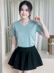 Áo thun nữ cổ Tim - Xanh Mint - BSA27