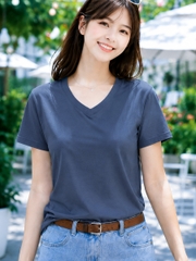 Áo thun nữ cổ tim TOLI BSA27 – Cotton mềm, form suông gọn dáng, dễ phối mặc mỗi ngày
