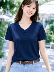 Áo thun nữ cổ tim TOLI BSA46 – Cotton mềm, form suông gọn dáng, dễ phối mặc mỗi ngày