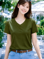 Áo thun nữ cổ tim TOLI BSA11 – Cotton mềm, form suông gọn dáng, dễ phối mặc mỗi ngày