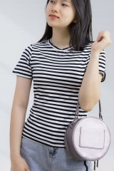 Áo Thun - Sọc Trắng Đen - Cổ Tròn - 15B