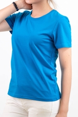Áo thun cotton nữ cổ tròn màu Xanh Coban 12B
