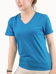 Áo thun nữ cổ Tim - Xanh Coban - BSA12