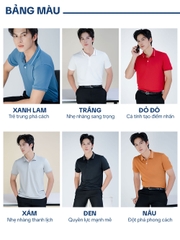 Áo thun PoLo Nam - Cổ Bo Dệt - Màu Trắng- PLK10