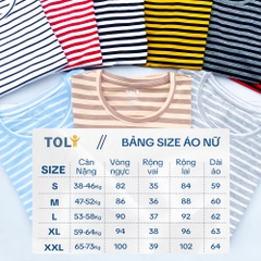 Áo thun cotton nữ cổ tròn tay dài màu Sọc 1 Phân 3Ly Đen Trắng LH19