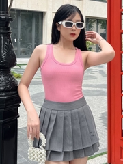 Áo thun ba lỗ nữ-Cổ Tròn-Hồng Ruốc-BLR26