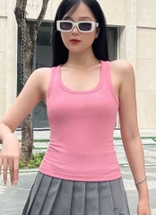 Áo thun ba lỗ nữ-Cổ Tròn-Hồng Ruốc-BLR26