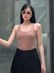 Áo thun ba lỗ nữ-Cổ Tròn-Nâu-BLR29