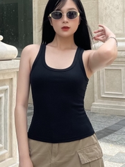 Áo thun ba lỗ nữ-Cổ Tròn-Đen-BLR11