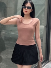 Áo thun sát nách nữ-Cổ Tròn-Nâu-SNB29