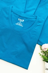 Áo thun cotton nữ cổ tròn màu Xanh Coban 12B
