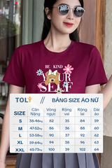 Áo thun nữ Cotton in màu tím nho N8 Your Self