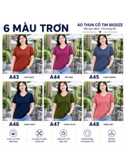 Áo thun nữ BIGSIZE cổ tim TOLI BSA24, Cotton 4 chiều co giãn, Form suông dễ mặc từ 59–85kg