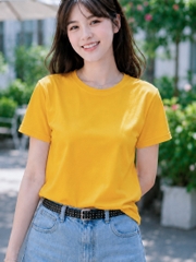 Áo thun nữ cổ tròn TOLI BSB47 – Cotton mềm, form suông gọn dáng, dễ phối mặc mỗi ngày
