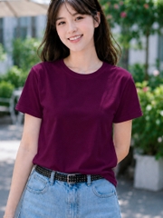 Áo thun nữ cổ tròn TOLI BSB40 – Cotton mềm, form suông gọn dáng, dễ phối mặc mỗi ngày