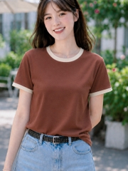 Áo thun nữ cổ tròn TOLI BSB47 – Cotton mềm, form suông gọn dáng, dễ phối mặc mỗi ngày