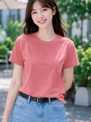 Áo thun nữ cổ tròn TOLI BSB48 – Cotton mềm, form suông gọn dáng, dễ phối mặc mỗi ngày