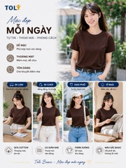 Áo thun nữ cổ tròn TOLI BSB40 – Cotton mềm, form suông gọn dáng, dễ phối mặc mỗi ngày