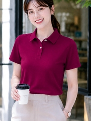 Áo polo nữ TOLI PLM46 – Cotton mềm, form suông thanh lịch, cổ sơ-mi gọn gàng, mặc đi làm & mỗi ngày
