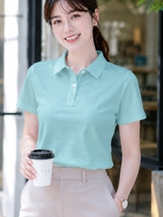 Áo polo nữ TOLI PLM42 – Cotton mềm, form suông thanh lịch, cổ sơ-mi gọn gàng, mặc đi làm & mỗi ngày