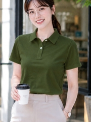 Áo polo nữ TOLI PLM47 – Cotton mềm, form suông thanh lịch, cổ sơ-mi gọn gàng, mặc đi làm & mỗi ngày