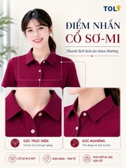 Áo polo nữ TOLI PLM40 – Cotton mềm, form suông thanh lịch, cổ sơ-mi gọn gàng, mặc đi làm & mỗi ngày