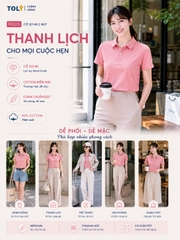 Áo polo nữ TOLI PLM28 – Cotton mềm, form suông thanh lịch, cổ sơ-mi gọn gàng, mặc đi làm & mỗi ngày