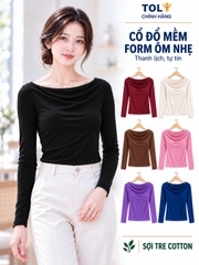 Áo thun nữ tay dài cổ đổ TOLI LHD11 – Thanh lịch để bạn tự tin hơn trong mỗi ánh nhìn