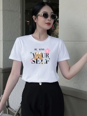 Áo thun nữ Cotton in màu Trắng Z33-Your Self