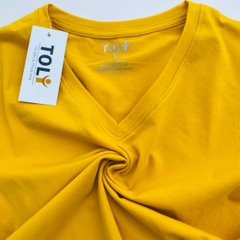 Áo thun nữ cổ Tim - Vàng Nghệ - BSA07