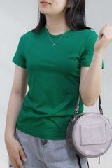Áo thun cotton nữ cổ tròn màu Xanh Rêu 8B
